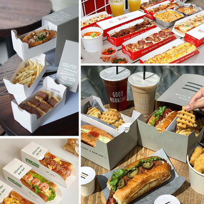 Custom Graffiti Print Fast Food Paper Packaging Set | Burger Box Fry Box Chicken Box Tray Bag & Cup | MOQ 100 pcs