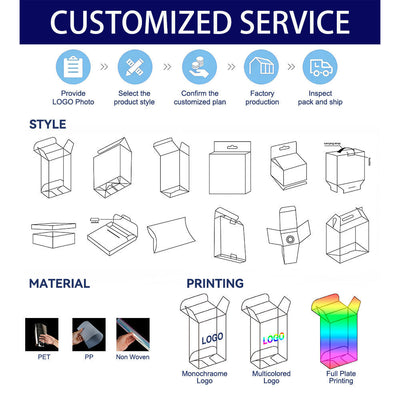Custom Frosted PP Folding Gift Box Gold Foil Logo & Holographic Iridescent PVC Display Box Hang Hole | Multi-Size for Shoe Box Skincare Perfume Gift Jewelry Beauty Brand Premium Gift Packaging | MOQ 100 pcs
