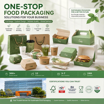 Custom Navy Blue Meal Box Set | Branded Fast Food Packaging with Burger Box Fry Cup & Coffee Cup | MOQ 100 pcs