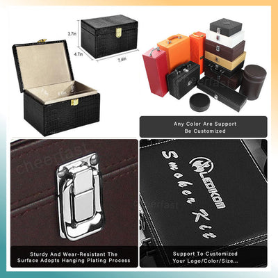 Custom Large Briefcase Style Wood Box | Black Matte Wood Grain Gold Metal Clasp & Handle Red Satin Interior Inner Lid Brand Logo Print for Beauty Skincare Perfume Jewelry Wine Gift Set | MOQ 100 pcs