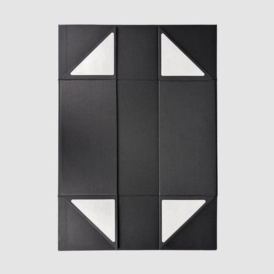 Custom Matte Black Large Magnetic Gift Box | Silver Logo Interior Print for Luxury Apparel Menswear Sportswear & Corporate Gifts | MOQ 100 pcs