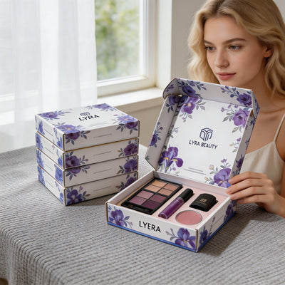 Cajas de Envío Impresas a Medida | Flores a Todo Color por Dentro y por Fuera para Maquillaje, Joyería y Cajas de Suscripción | MOQ 100 unidades