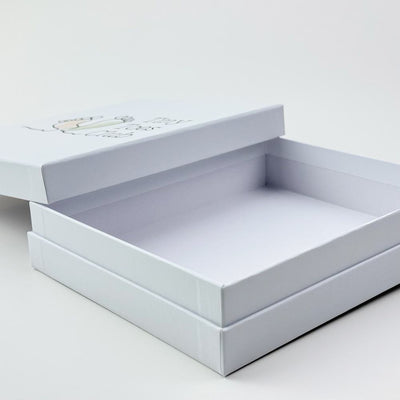 Custom Full-Color Print Two-Piece Lid and Base Gift Box | White Base Multi-Size for Baby Shower Birthday Snack Beauty Pet & Holiday Gift Set Packaging | MOQ 100 pcs