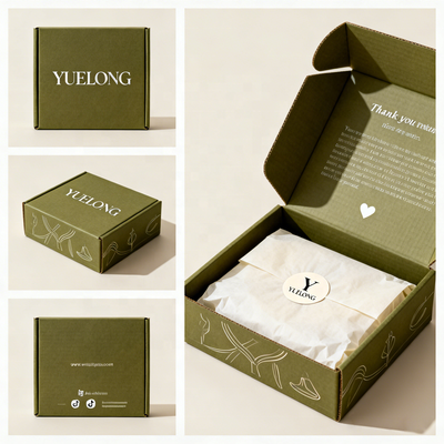 Custom Eco Minimalist Printed Mailer Boxes | Single Color Outside Inner Thank You Print for Apparel Skincare Organic Brands | MOQ 100 pcs