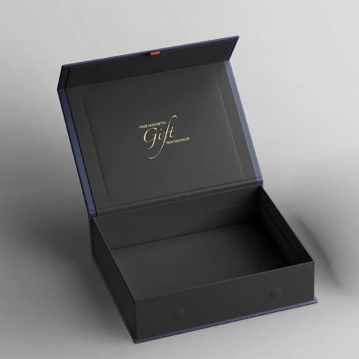 Custom Large Magnetic Gift Box | Navy Blue or Lavender Tonal Interior Gold Script Logo for Holiday Luxury Apparel Subscription & Premium Gift Sets | MOQ 100 pcs