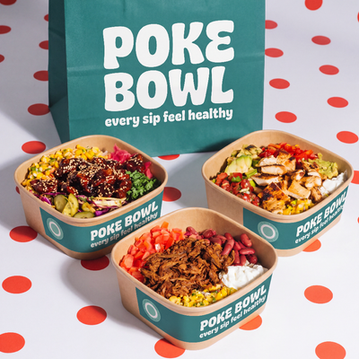 Custom Kraft Paper Square Poke Bowls | Salad Grain Bowl Takeout Container with Logo | MOQ 100 pcs