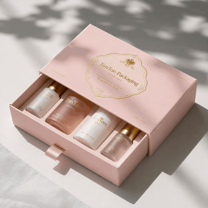 Custom Luxury Rigid Sliding Drawer Gift Box For Cosmetic Skincare Perfume Velvet EVA Lined Fragrance Makeup Packaging Custom Logo Size Contact Us For Beauty Drawer Box Solutions