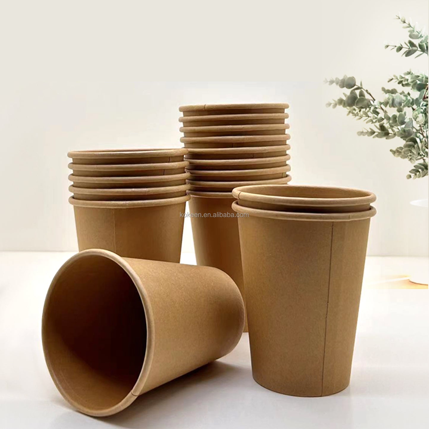 Wholesale Hot Selling Plain Color Disposable Paper Cup Custom Logo For Party Coffee Tea Hot Drink Pack