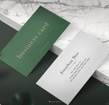 High Quality Black & Green Custom Thank You Card Printing Gold Foil Thick Matte Cardstock Custom Logo E-commerce Packaging Insert Greeting Card Wholesale Printing Service