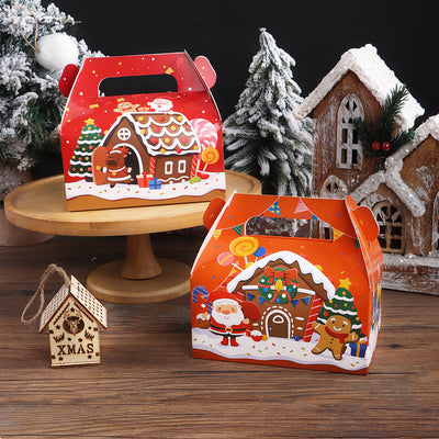 Food Grade Custom Printed Paper Cake Box Recyclable Foldable Bakery Takeaway Packaging Box With Optional Window Handle For Mousse Cupcake Birthday Dessert