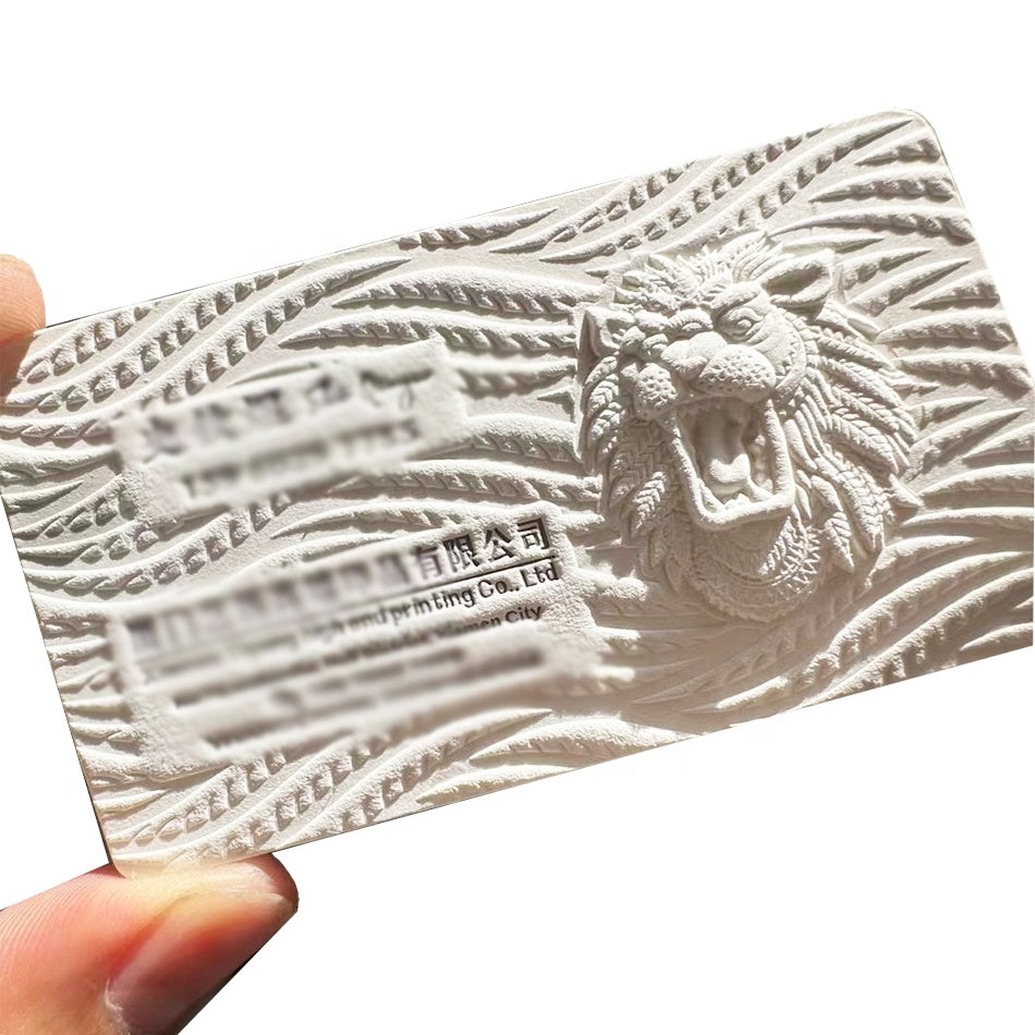 Custom Luxury Embossed Logo Business Card Printing Thick Cotton Art Paper Gold Foil Debossed Custom Die Cut Visiting Card Wholesale Printing Service