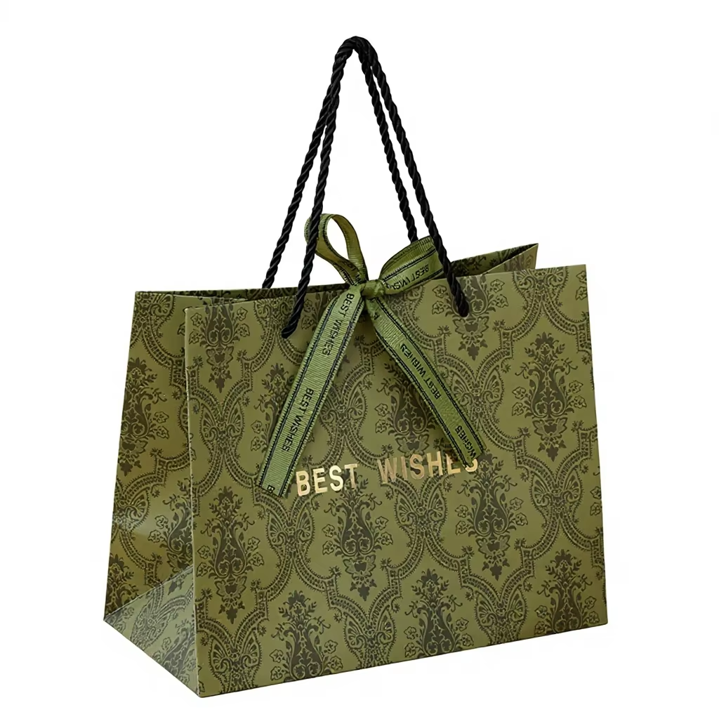 Wholesale Eco-Friendly Portable Paper Gift Bag Recyclable Custom Logo For Birthday Wedding Cosmetic Retail Pack
