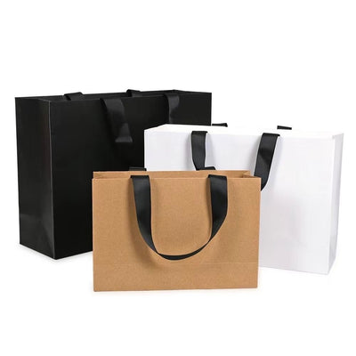 Custom Printed Kraft Paper Shopping Gift Bag Eco Recyclable Custom Logo For Apparel Bakery Cosmetic Holiday Retail Pac
