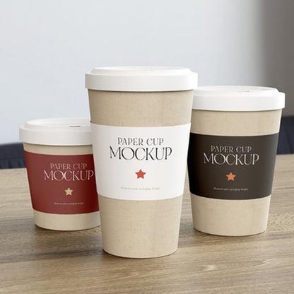 Single Wall Disposable Paper Cup For Hot Drinks Custom Logo Printing Food Grade PE/PLA Waterproof Coated Coffee Tea Takeaway Cups With PP/CPLA Lids OEM Wholesale
