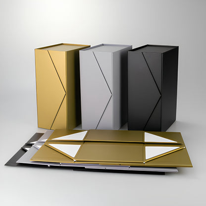 Custom Logo Foldable Magnetic Lid Rigid Gift Box Flat Pack Velvet EVA Lined Cosmetic Jewelry Apparel Wine Packaging Custom Size Contact Us For Magnetic Fold Luxury Brand Packaging Solutions