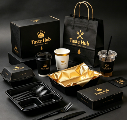 Fast Food To-Go Combo Chicken Paper Box Food Grade Greaseproof Recyclable Disposable Custom Logo Multi-Grid Takeout Packaging For Fried Chicken Burger Fries Beverage Set