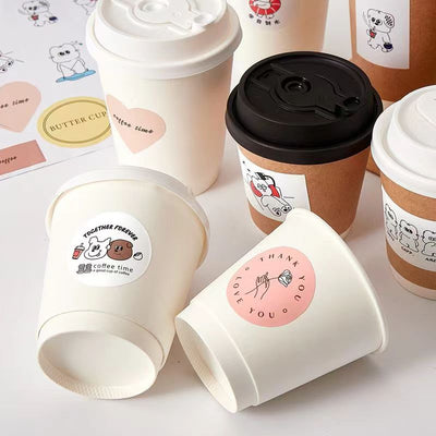 Wholesale Disposable 8oz-20oz Double Wall Paper Coffee Cups Custom Logo Food Grade Insulated Hot Drink Takeaway Cups With PP Lids Biodegradable OEM ODM