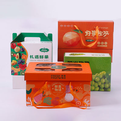 Custom Hand Carry Book Shaped Corrugated Gift Box Recyclable Kraft Paper Box With Portable Handle For Wine Fruit Cosmetic Corporate Gift Set