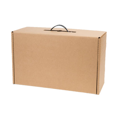 Custom Printed Corrugated Carrying Cases Mailer Box Recyclable Portable Handle Shipping Carton For Apparel Cosmetic Gift E-commerce Packaging