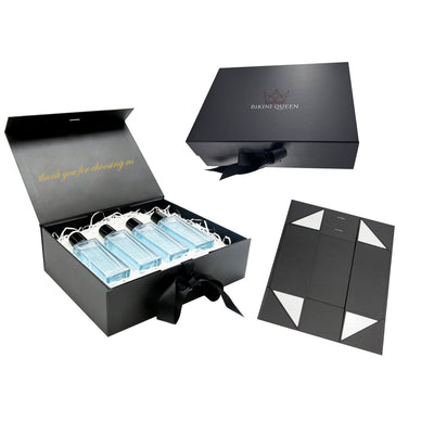 Custom Magnetic Rigid Folding Gift Boxes Luxury Flat Pack Collapsible Book Shape Box Full CMYK Logo Print Cosmetic Jewelry Perfume Packaging Box OEM ODM Wholesale
