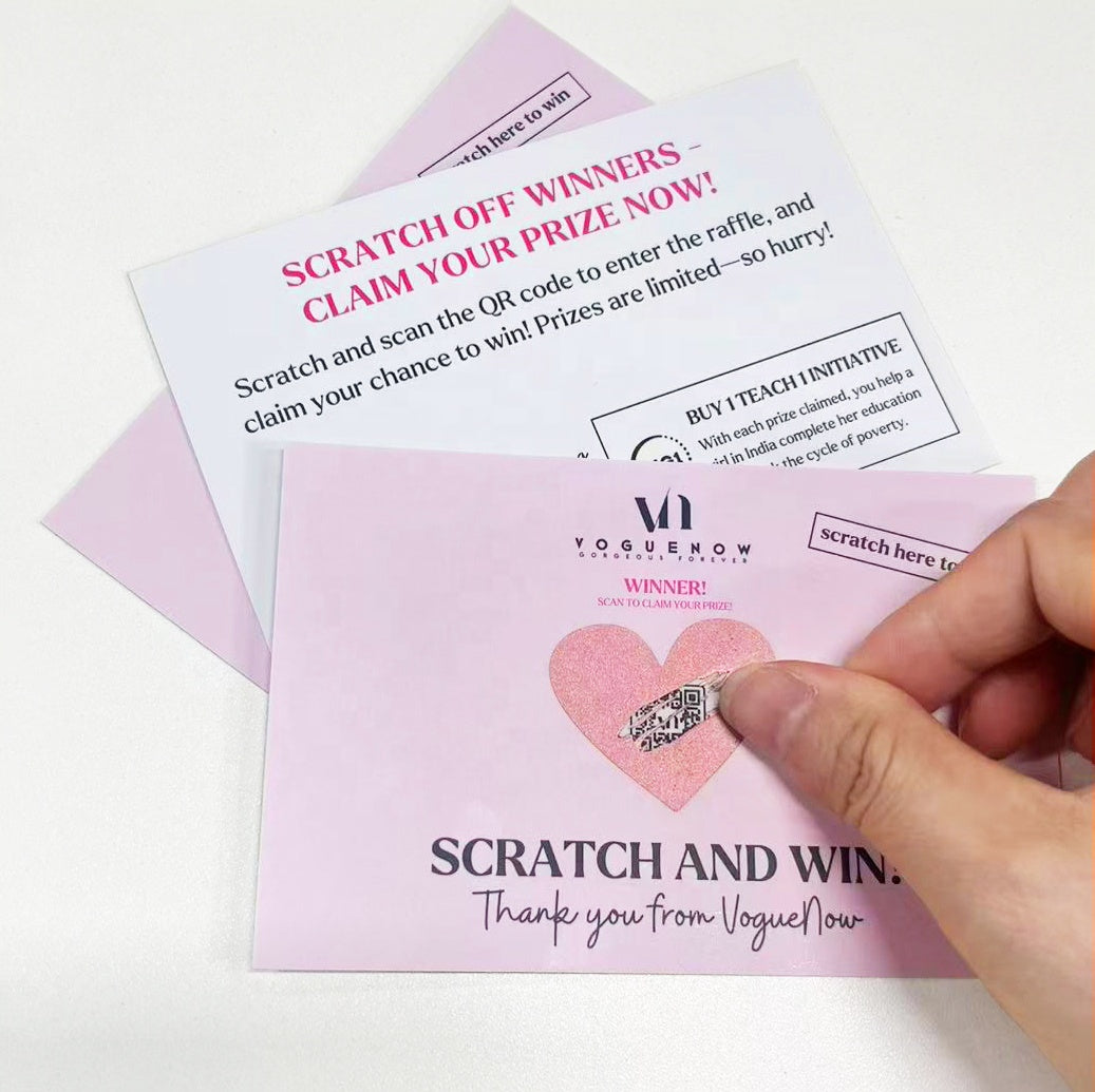 Personalized Printing Logo Party Scratch Off Win Cards Custom Printed Promotional Lottery Ticket Thank You Gift Scratch Game Card For Event Retail Business OEM Wholesal