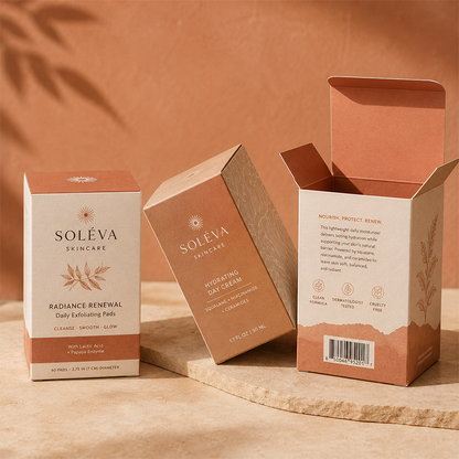 Custom Printed Skin Care Paper Box Luxury Recyclable Art Paper Cosmetic Carton Custom Logo For Serum Cream Toner Facial Mask Beauty Retail Packaging