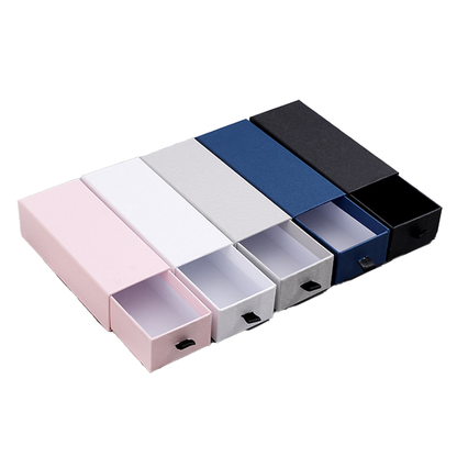 Luxury Stock Rigid Cardboard Pull Sliding Drawer Gift Box Velvet EVA Lined Jewelry Cosmetic Eyewear Ready Stock Packaging Custom Logo Size Contact Us For Fast Delivery Drawer Box Solutions