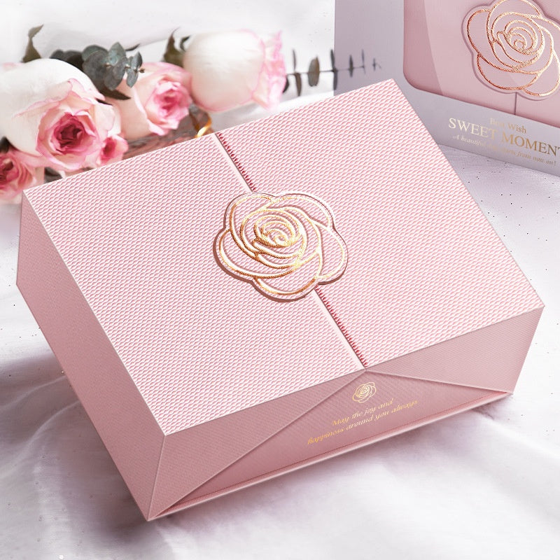 Custom Luxury Double Door Magnetic Rigid Gift Box Velvet EVA Lined Wine Cosmetic Perfume Jewelry Corporate Gift Packaging Custom Size Contact Us For Gatefold Magnetic Box Solutions
