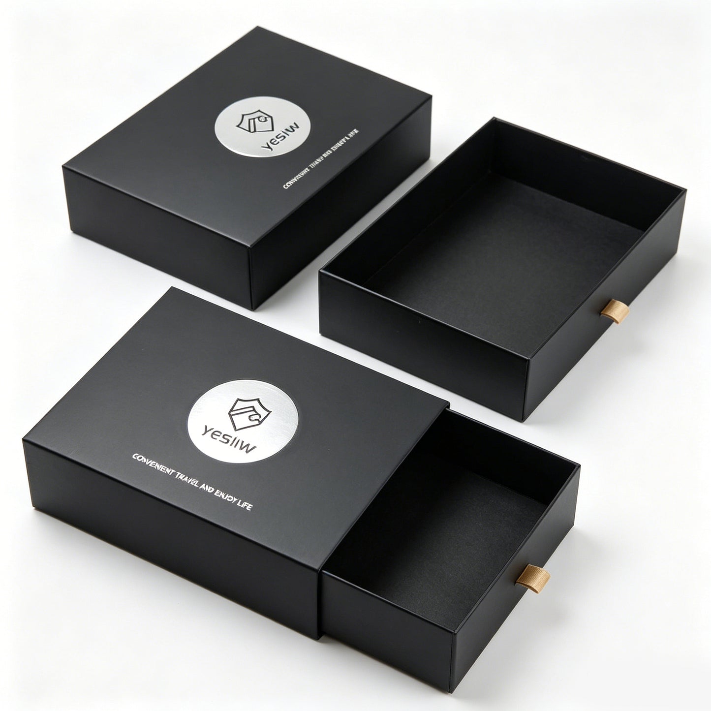 Factory Made Black Matte Slide Drawer Rigid Gift Box Recyclable Minimalist Luxury Perfume Jewelry Watch Packaging Custom Logo Size Contact Us For Matte Black Drawer Packaging Solutions