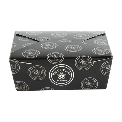 Takeout Burger and Fries Combo Box Food Grade Greaseproof Recyclable Disposable Kraft Paper Custom Logo Divided Takeaway Packaging For Fast Food Restaurant Delivery