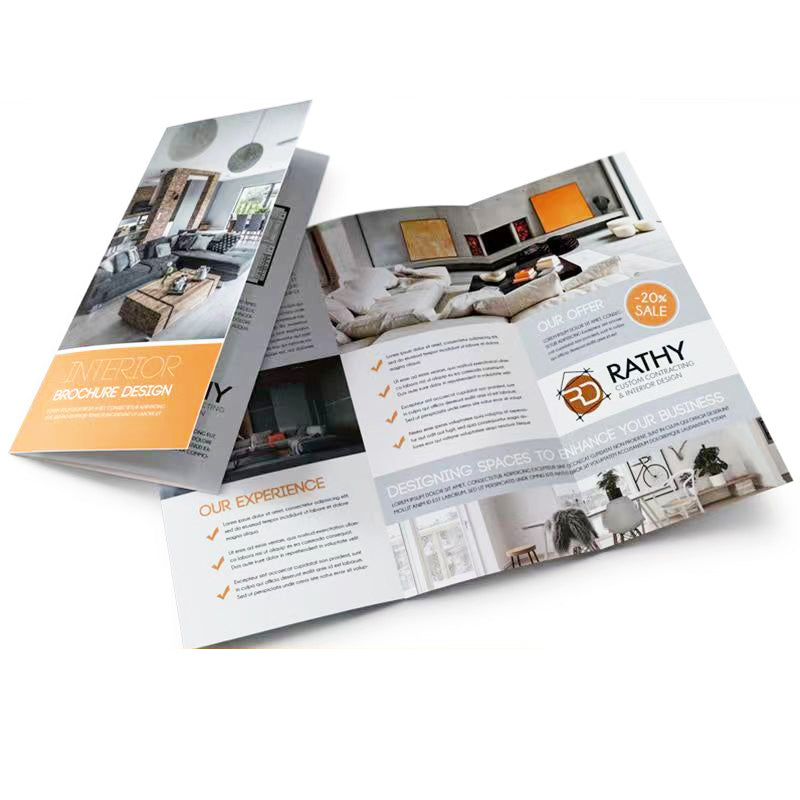 Hot Selling Custom Size Folded Booklet Printing Full Color CMYK Bi/Tri/Gate Fold Brochure Custom Logo Advertising Pamphlet Instruction Manual Printing Service