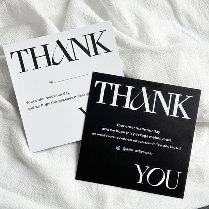 Factory Wholesale Custom Personalized Brand Logo Card Printing Gold Foil Embossed Thick Matte Paper Business Thank You Insert Card OEM ODM Printing Service
