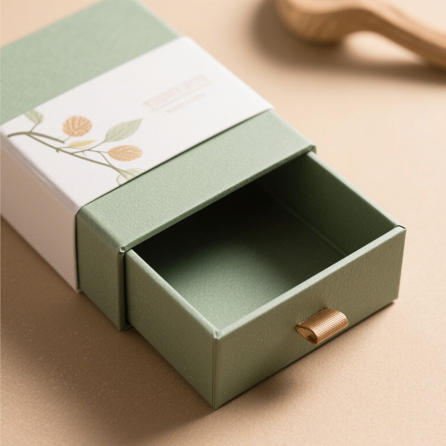 Custom Fancy Small Green Heaven And Earth Cover Rigid Jewelry Box Flock EVA Lined Ring Earring Pendant Packaging Custom Logo Size Contact Us For Mini Green Jewellery Gift Box Solutions