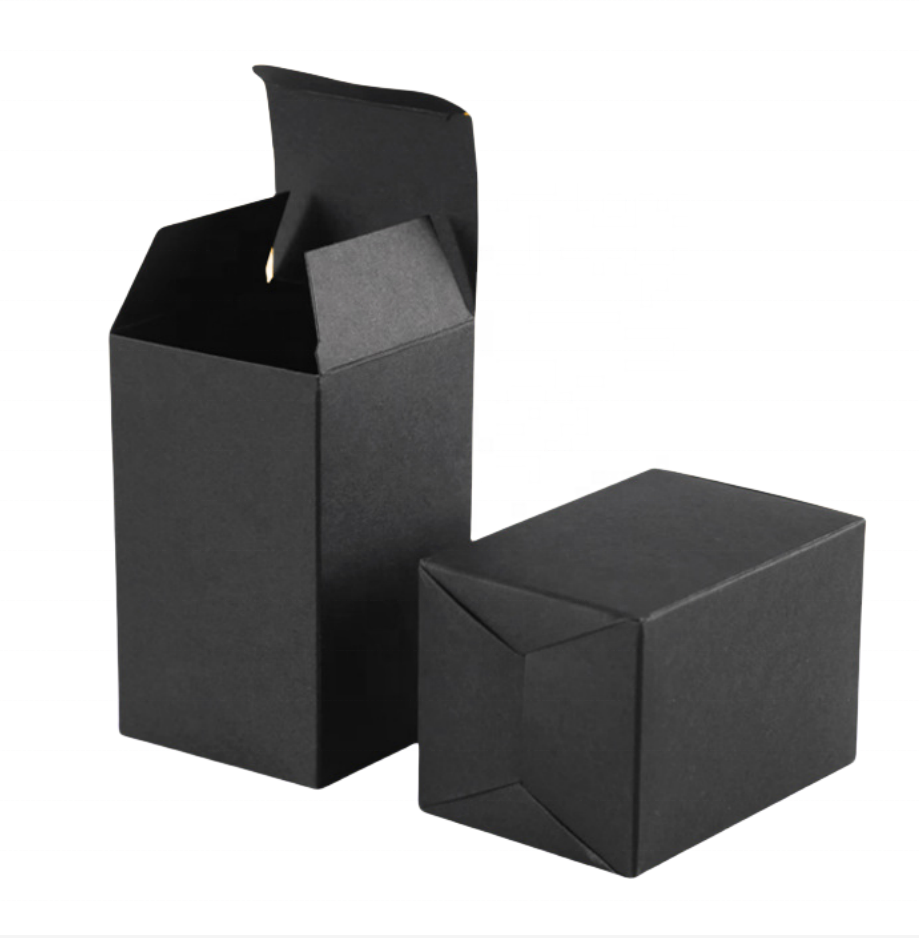 Custom Neutral Small Black Paper Box Custom Logo Matte Recyclable Foldable Mini Cardboard Packaging Box For Jewelry Cosmetic Small Accessories