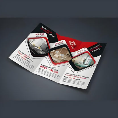 Custom Half Fold Bi-Fold Advertising Brochure Printing Full Color CMYK Promotional Leaflet Company Profile Menu Instruction Manual Custom Logo Paper Printing Service