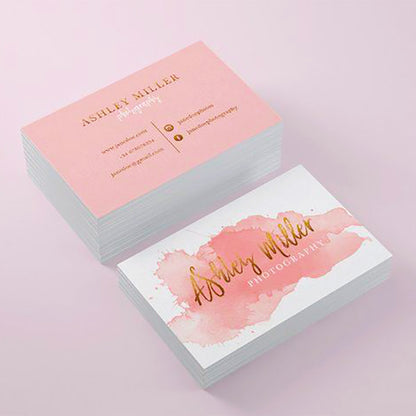 Recycled Paper Personalized Printing Business Card & Greeting Card Eco-Friendly Custom Logo Gold Foil Embossed Sustainable Thank You Insert Card Wholesale Printing Service