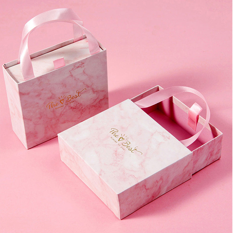 High-end Boutique Gift Box With Customizable Handle Foldable Magnetic Rigid Box Custom Logo Print Wedding Holiday Cosmetic Jewelry Portable Luxury Packaging OEM Wholesale