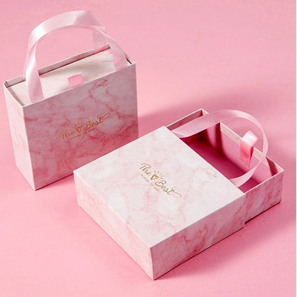 High-end Boutique Gift Box With Customizable Handle Foldable Magnetic Rigid Box Custom Logo Print Wedding Holiday Cosmetic Jewelry Portable Luxury Packaging OEM Wholesale