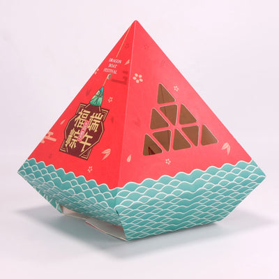 Custom Pyramid Unique Shape Paper Package Box Food Grade Recyclable Card Custom Logo For Zongzi Chocolate Dessert Wedding Candy Gift Takeaway Packaging