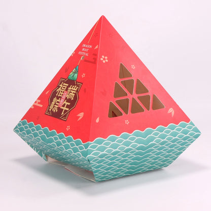 Custom Pyramid Unique Shape Paper Package Box Food Grade Recyclable Card Custom Logo For Zongzi Chocolate Dessert Wedding Candy Gift Takeaway Packaging