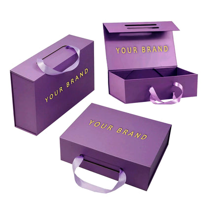 Custom Large Luxury Handbag Gift Packaging Magnetic Rigid Book Box Recyclable Cardboard For Leather Purse Fashion Brand Retail Gift