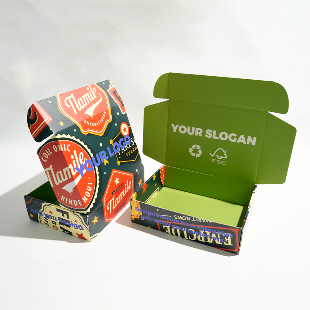 Custom Printed Postal Standard Corrugated Airplane Mailing Box Recyclable Foldable Apparel Cosmetic Jewelry International Shipping Packaging Custom Logo Size Contact Us For Postal E-commerce Mailer Box Solutions