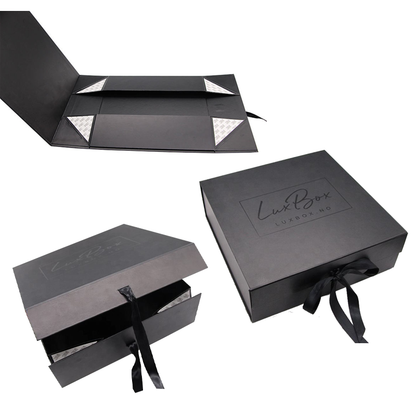 Customizable Luxury Collapsible Magnetic Rigid Gift Box Flat Pack Velvet EVA Lined Cosmetic Jewelry Apparel Wine Packaging Custom Logo Size Contact Us For Bespoke Fold Luxury Gift Packaging Solutions