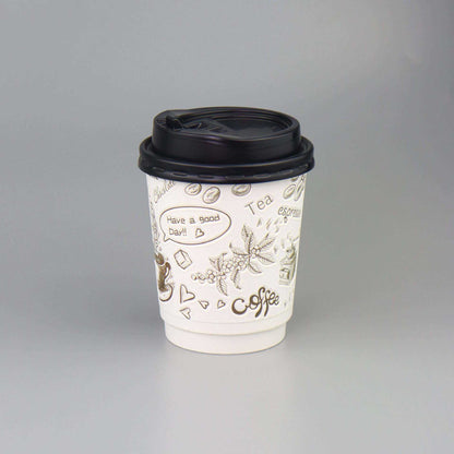 Custom Printed Double Wall Disposable Paper Cup Food Grade Insulated For Coffee Tea Hot Drink Takeaway Pack