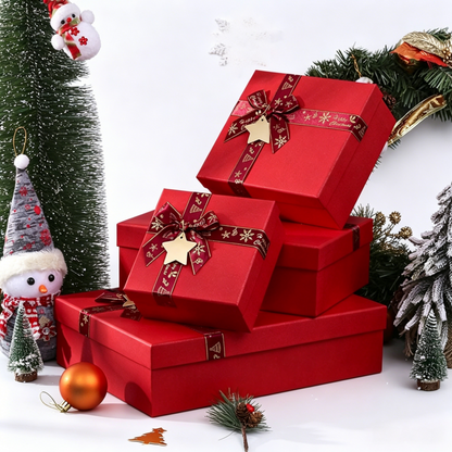 Custom Christmas Gift Box Set Foldable Magnetic Rigid Cardboard Box Custom Logo Xmas Pattern Print Luxury Packaging For Candy Cosmetic Jewelry Holiday Gift OEM Wholesale