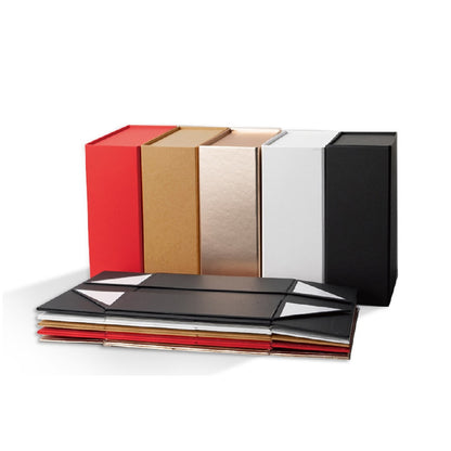 Custom Large Foldable Collapsible Magnetic Rigid Gift Box Flat Pack Oversized Flip Lid Box Full CMYK Logo Print Wedding Dress Apparel Hamper Cosmetic Gift Packaging OEM Wholesale
