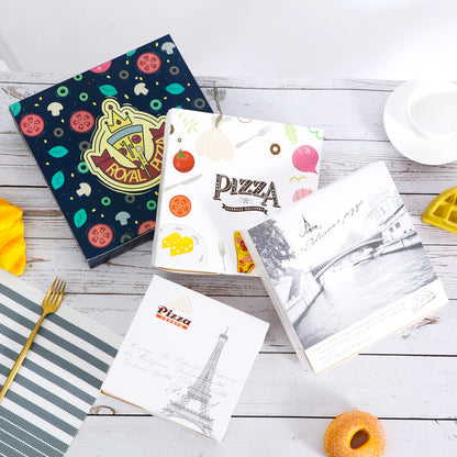 Cheap Customized Printing & Size Corrugated Pizza Box Food Grade Recyclable Kraft Takeaway Carton Custom Logo For Pizza Restaurant Delivery Packaging