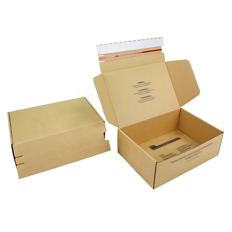High Quality Custom Printable Tear-off Strip Corrugated Mailer Box Self Sealing No Tape Recyclable Apparel Cosmetic Jewelry Shipping Packaging Custom Logo Size Contact Us For Printable Zipper E-commerce Mailing Box Solutions