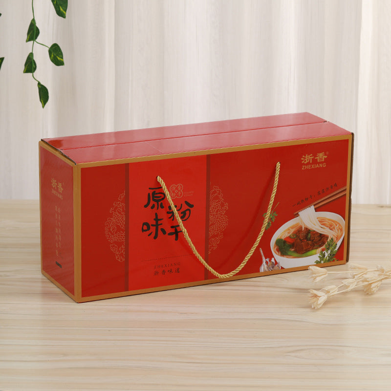 Customised Portable 5 KG Corrugated Cardboard Box Recyclable Kraft Carton With Handle For Fruit Vegetable Seafood Gift Agricultural Packaging