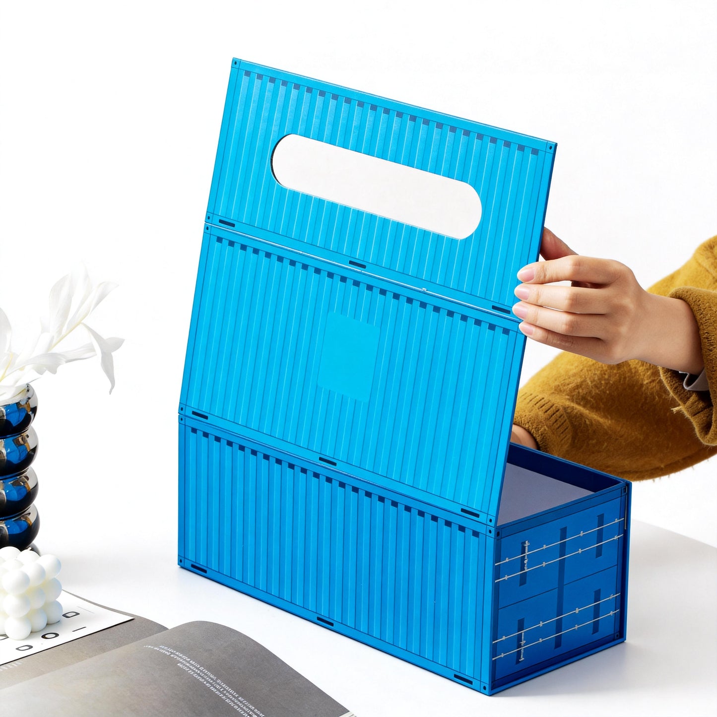 Eco Friendly Rigid Corrugated Handheld Gift Box Recyclable Kraft Paper Box With Rope Handle For Fruit Wine Festival Corporate Gift Packaging